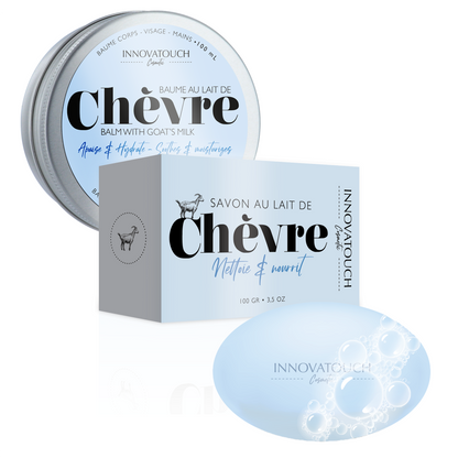 Duo Douceur : Savon Nourrissant et Baume au Lait de Chèvre