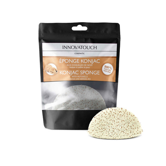 Éponge Konjac enrichie en Coquilles de Noix